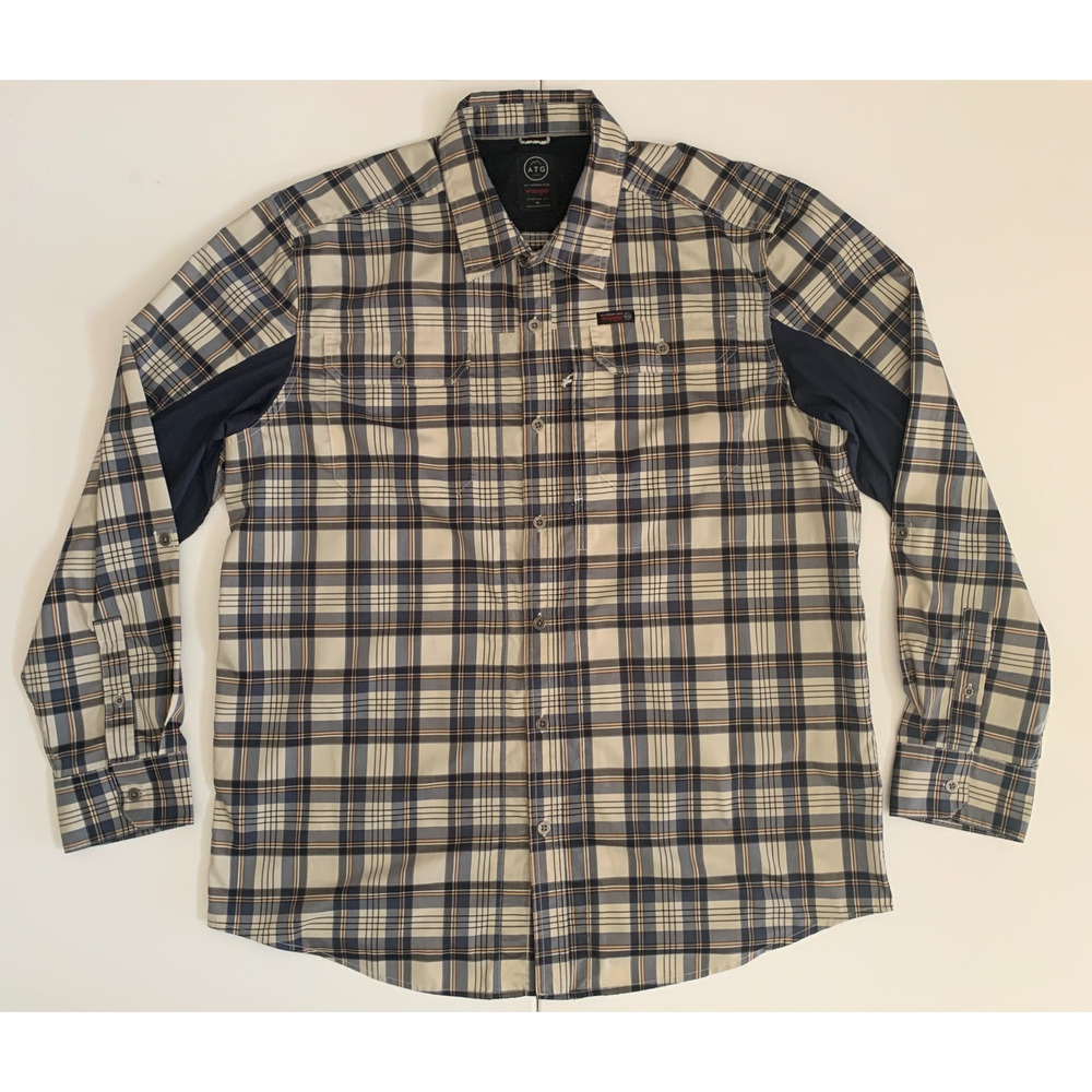 Wrangler ATG All Terrain Gear Men's Size XL Plaid Regular Fit Long Sleeve Shirt